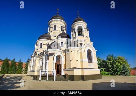 Winter church in Capriana Monastery, Republic of Moldova Stock Photo