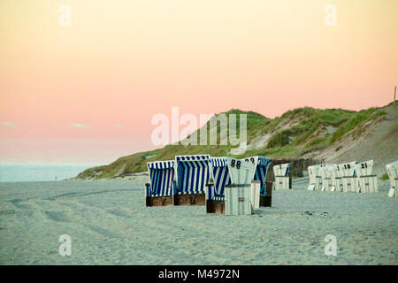 Beach Chairs at Sylt, Germany Stock Photo