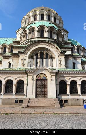 Sofia, Bulgaria - Alexander Nevsky Orthodox Cathedral. Neo-Byzantine architecture. Oborishte district. Stock Photo