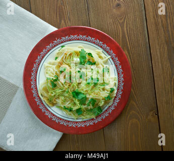 Garlic Butter Spaghetti with Zucchini Noodles. Stock Photo