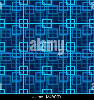Blockchain network background. Technology block chain abstract seamless pattern Stock Vector