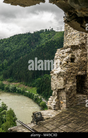 View from castle Strecno on river Vah Stock Photo