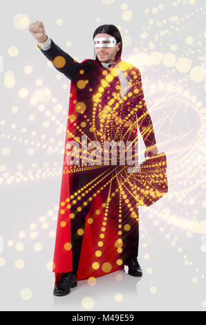 Man with red cover in super hero concept Stock Photo