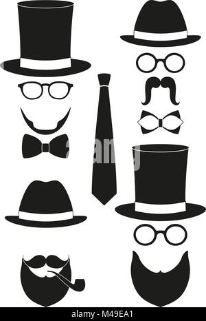 Icon art poster man father dad day avatar element set. Stock Vector