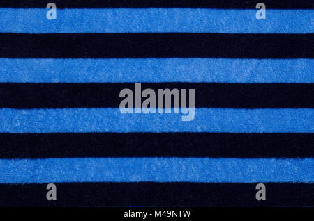 Blue black striped fleece sweatshirt, dressing-gown, texture Stock Photo