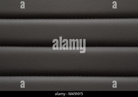 Black leather with seam pattern horizontal structure background Stock Photo