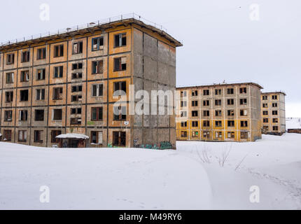 Abandoned panel houses of the times of the USSR Stock Photo