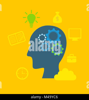 Concepts of intelligence, intellectual work, productivity, creat Stock Photo