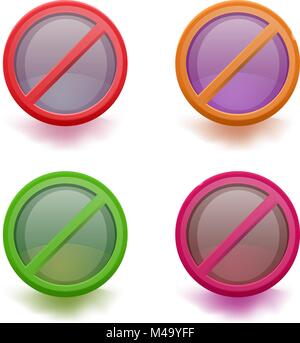 NO sign set. Forbiddance Icon. Vector illustration Stock Vector