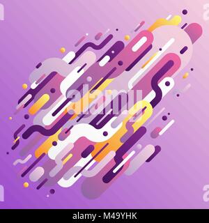 Conceptual modern style composition with geometric shapes in various colors. Abstract background design with rounded lines. Stock Vector