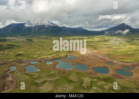 Uzon Caldera in Kronotsky Nature Reserve on Kamchatka Peninsula. Stock Photo
