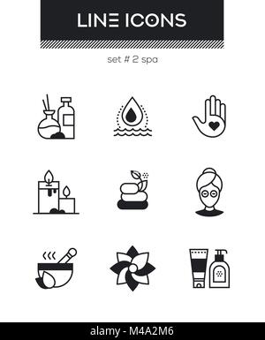 Beauty spa - set of line design style icons Stock Vector