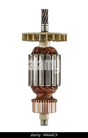 Electric motor rotor isolated white background. High resolution image ...