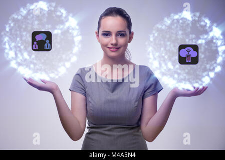 Social networks and online interactions concept Stock Photo