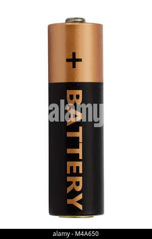 One AA battery isolated on white, with clipping path Stock Photo