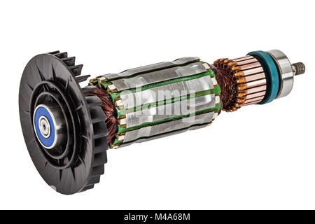 Electric motor rotor isolated white background Stock Photo - Alamy