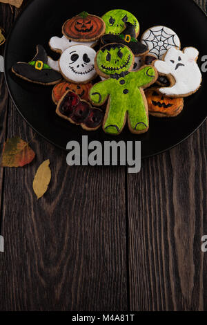 Homemade delicious ginger biscuits for Halloween Stock Photo