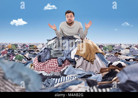 Man overstrained with housekeeping Stock Photo