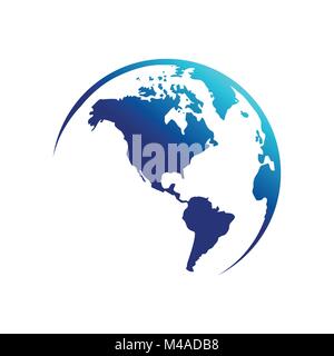 America Continent Map Globe Vector Symbol Graphic Logo Design Stock Vector