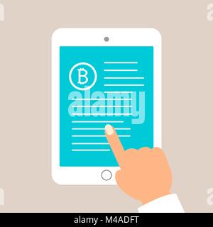 Bitcoin concept and technology icons design, vector illustration Stock Vector