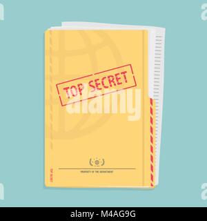 Secret Folder With Documents Stock Vector