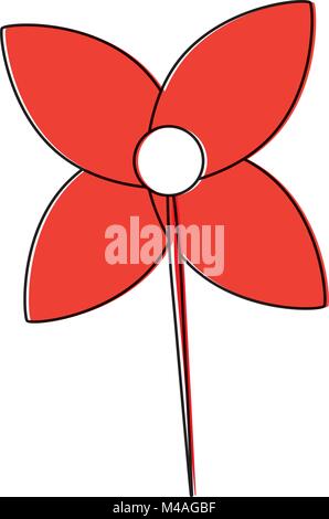 weather vane in a shape of flower decoration Stock Vector