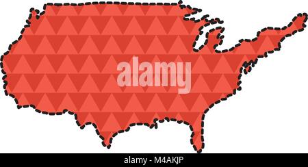 Dotted line map of the United States Stock Vector