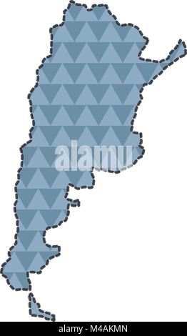 Dotted line map of Argentina Stock Vector