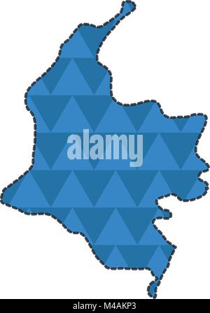 Dotted line map of Colombia Stock Vector