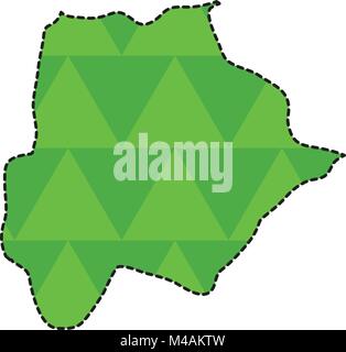 Dotted line map of Botswana Stock Vector