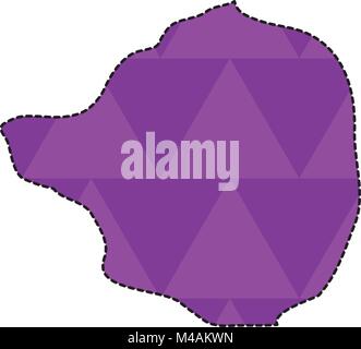 Dotted line map of Zimbabwe Stock Vector
