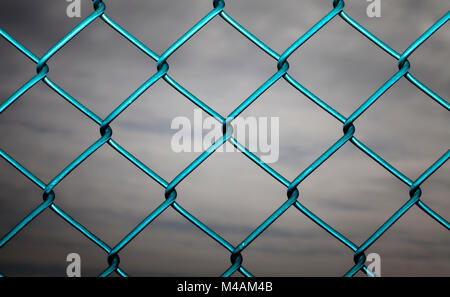 Wire mesh fence, Maschendrahtzaun Stock Photo