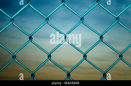 Wire mesh fence, Maschendrahtzaun Stock Photo