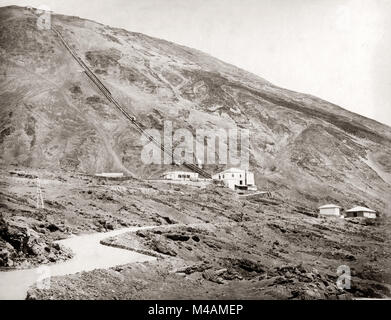 c.1880s Italy - funicular railway on Mount Vesuvius Stock Photo