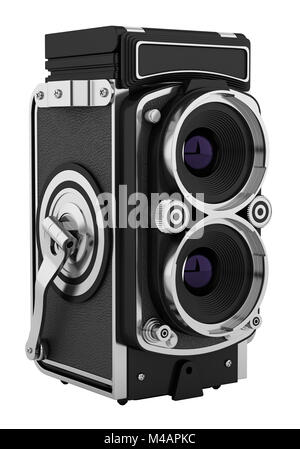 vintage film photo camera isolated on white background Stock Photo