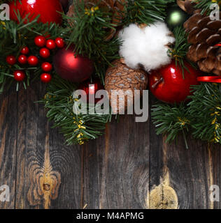 vintage christmas decoration over old wooden background Stock Photo - Alamy