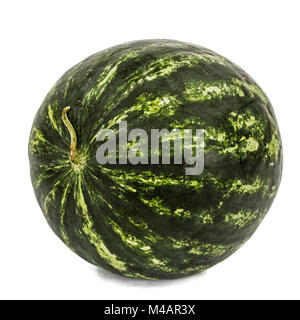 Big striped watermelon, isolated on white background Stock Photo