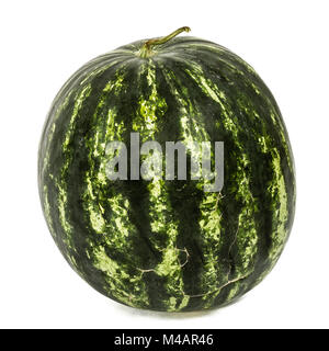 Big striped watermelon, isolated on white background Stock Photo