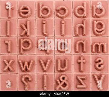 Background of rubber stamps of the English alphabetical Stock Photo