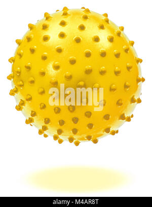 Children's yellow ball with shadow, isolated on white background Stock Photo