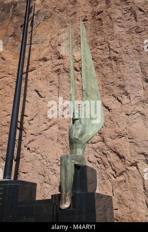 Dedication monument at Hoover Dam,Nevada, USA Stock Photo