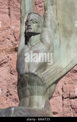 Dedication monument at Hoover Dam,Nevada, USA Stock Photo