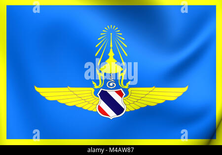 Commander-in-Chief of the Royal Thai Air Force Flag. Close Up. Stock Photo