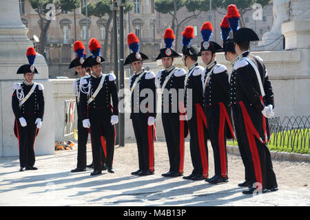 Rome / Italy – April 25, 2014: Young Carabinieri students in full uniform at the celebrations of April 25 which is the national Liberation in Italy. Stock Photo