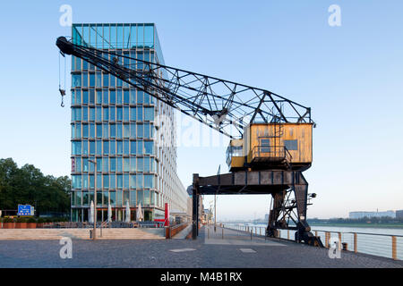 Urban development project in the old industrial harbour 'Rheinauhafen' at the river Rhine in Cologne, Germany