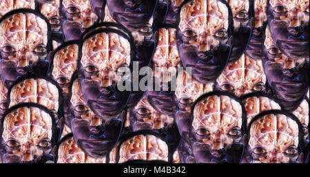 Computer generated image of surreal alien heads Stock Photo