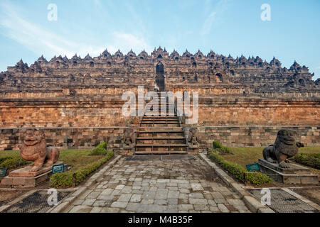 Borobudur Buddhist Temple. Magelang Regency, Java, Indonesia. Stock Photo