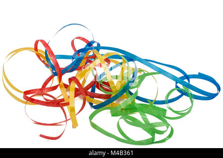 Multicolored streamer, isolated on white background Stock Photo