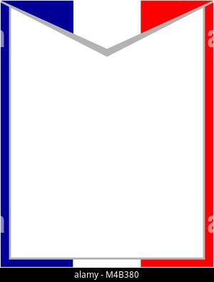 French flag Patriotic frame with empty space for your text and images. Stock Vector