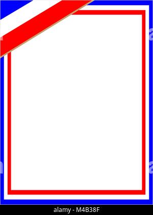 French flag frame with empty space for your text and images. Stock Vector